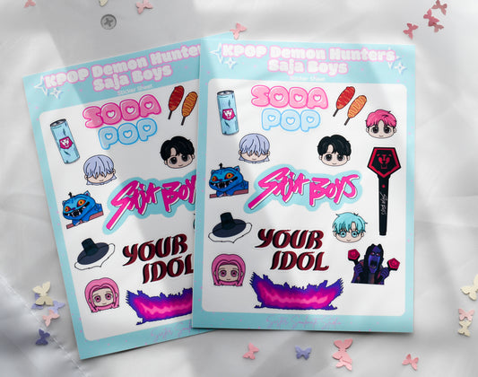 KPOP Demon Hunter | Sticker Sheet | Huntrix | Saja Boys