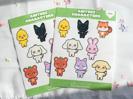Aniteez Characters | Sticker Sheet