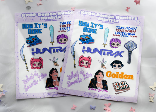 KPOP Demon Hunter | Sticker Sheet | Huntrix | Saja Boys